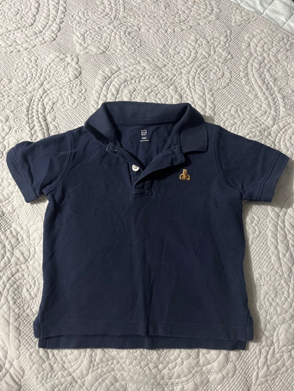 GAP Navy Polo Shirt with Small Bear Patch